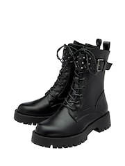 Ravel Black Zip-Up Round Toe Ankle Boots - Image 4 of 4