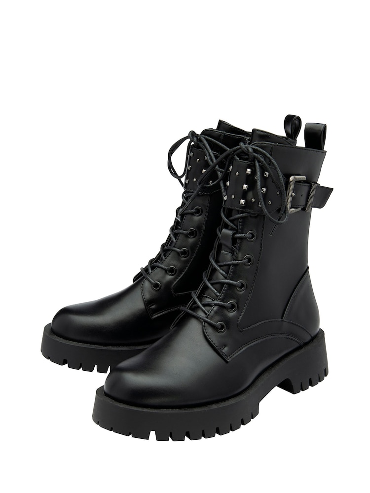 Ravel Black Zip-Up Round Toe Ankle Boots - Image 4 of 4