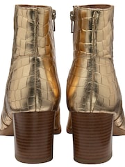 Ravel Gold Leather Heeled Ankle Boots - Image 3 of 4