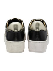 Ravel Black Leather Lace-Up Trainers - Image 2 of 4