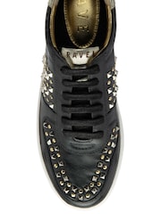 Ravel Black Leather Lace-Up Trainers - Image 3 of 4