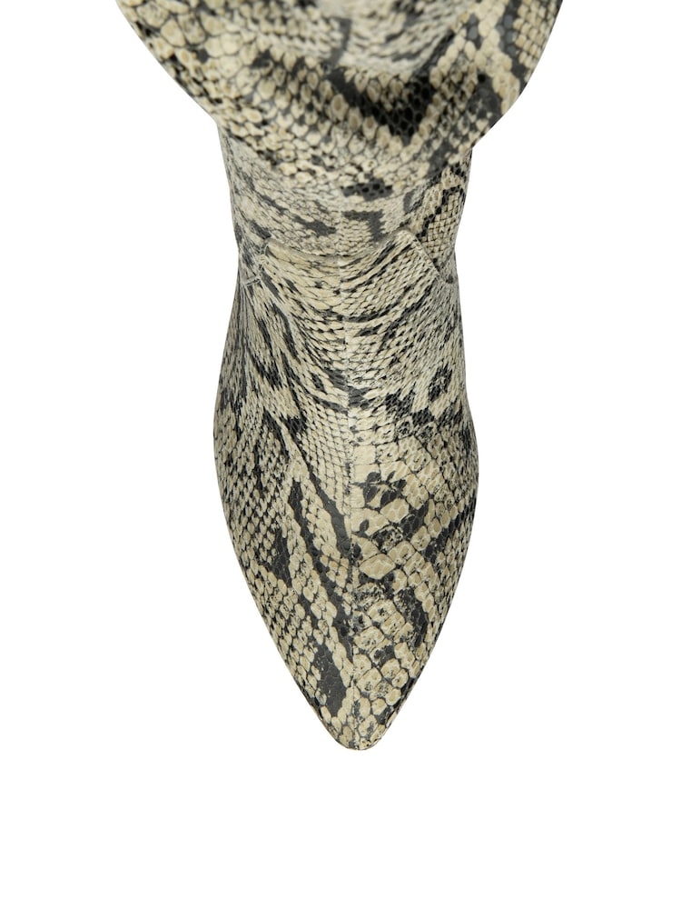 Ravel Snake Print Leather Stiletto-Heel Knee-High Boots - Image 4 of 4