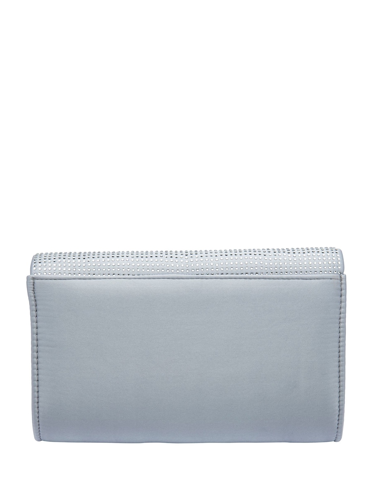 Ravel Brushed Silver Clutch Bag with Chain - Image 2 of 4