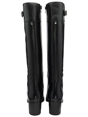 Ravel Black Leather Heeled Knee-High Boots - Image 3 of 4