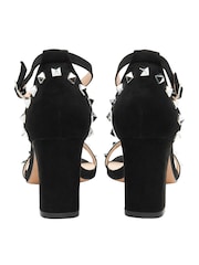 Ravel Black Open Toe Block Heel Sandals - Image 3 of 4
