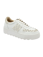 Ravel White Leather Lace-Up Trainers - Image 1 of 5