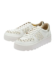 Ravel White Leather Lace-Up Trainers - Image 5 of 5