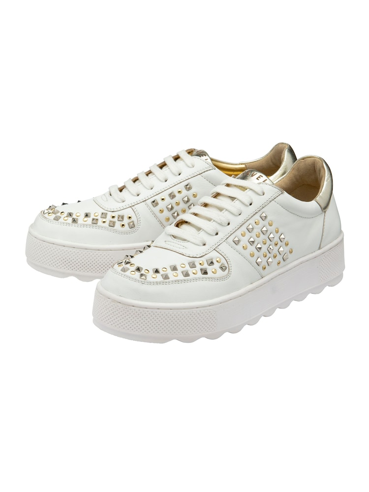 Ravel White Leather Lace-Up Trainers - Image 5 of 5