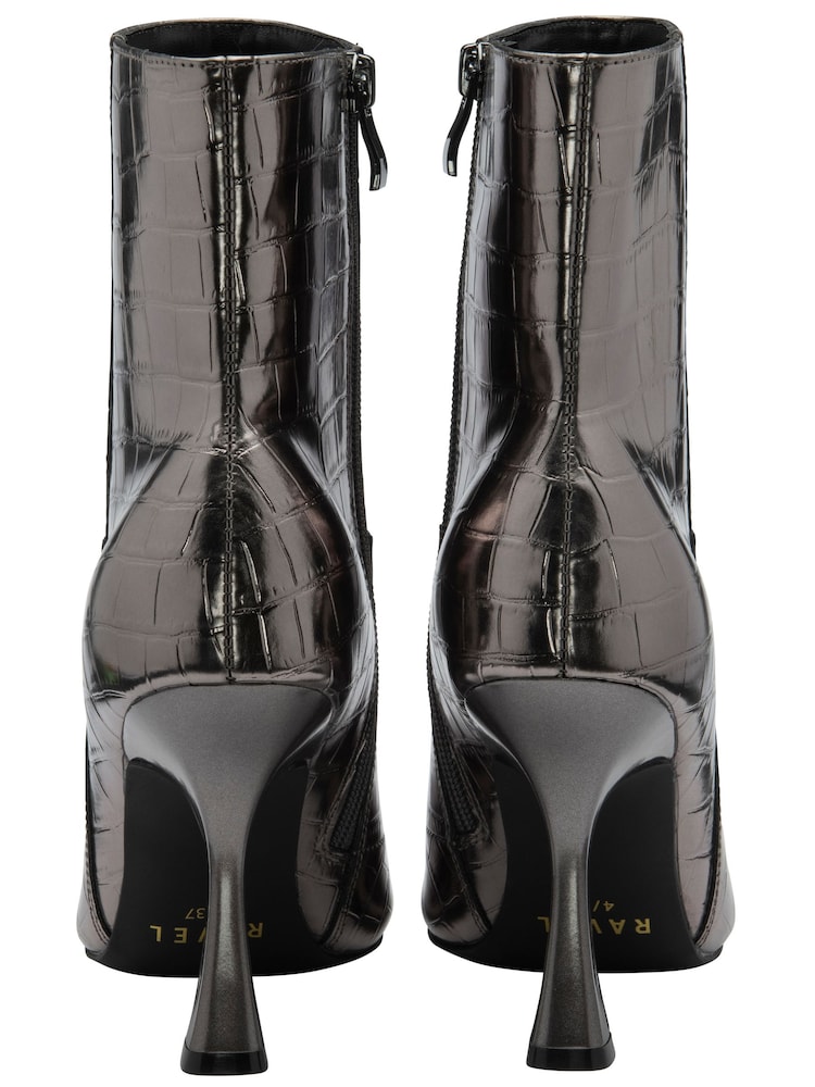 Grau - Ravel Croc-Print Pointed-Toe Ankle Boots - Bild 2 von 4 Grau - Ravel Croc-Print Pointed-Toe Ankle Boots - Bild 2 von 4