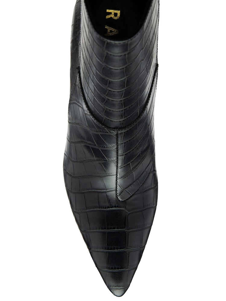 Noir - Bottes/Bottines cheville pointue à Imprimé croco Ravel - Image 3 of 4
