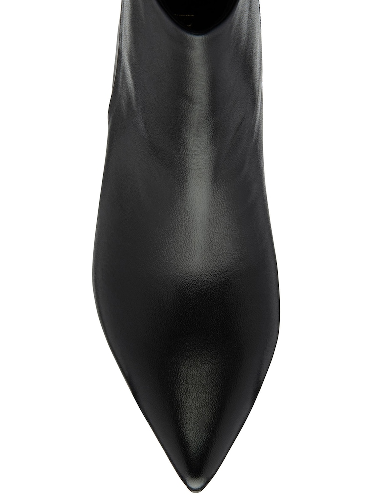 Ravel Black Leather Pointed-Toe Ankle Boots - Image 4 of 4