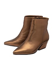 Ravel Metallic Leather Pointed-Toe Ankle Boots - Image 3 of 5
