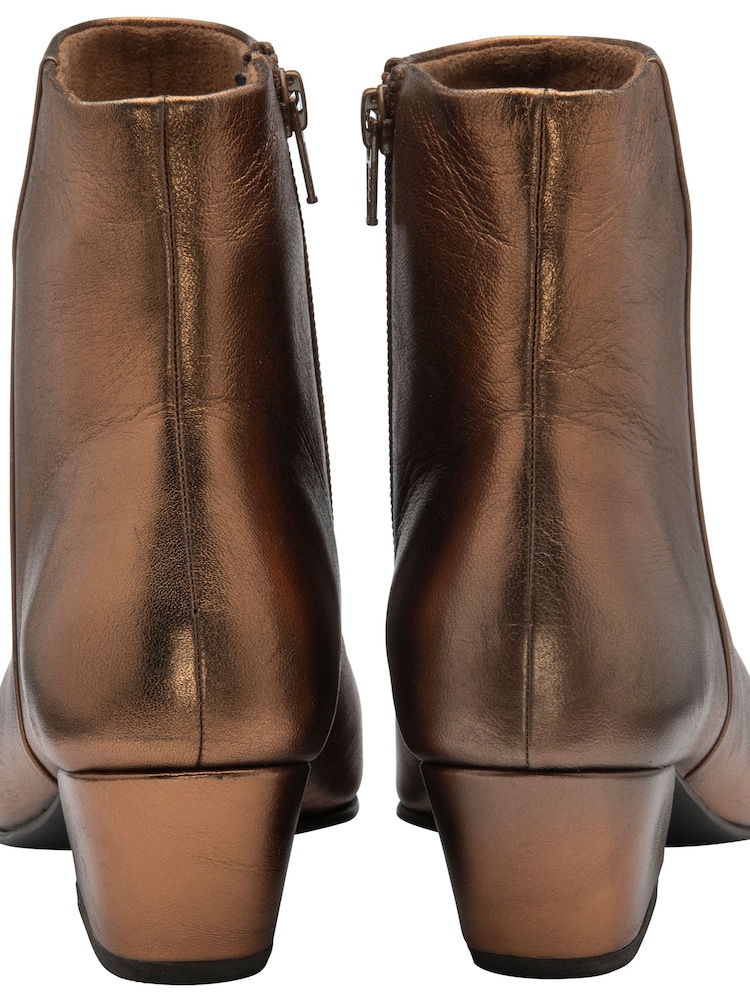 Ravel Metallic Leather Pointed-Toe Ankle Boots - Image 4 of 5