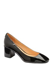 Ravel Black Patent Block-Heel Court Shoes - Image 1 of 4