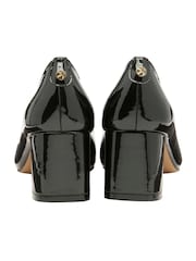 Ravel Black Patent Block-Heel Court Shoes - Image 3 of 4