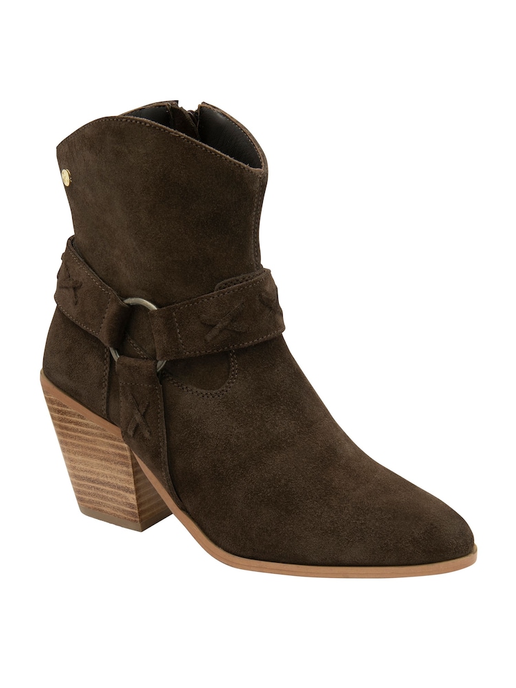 Ravel Brown Heeled Ankle Boots - Image 1 of 4