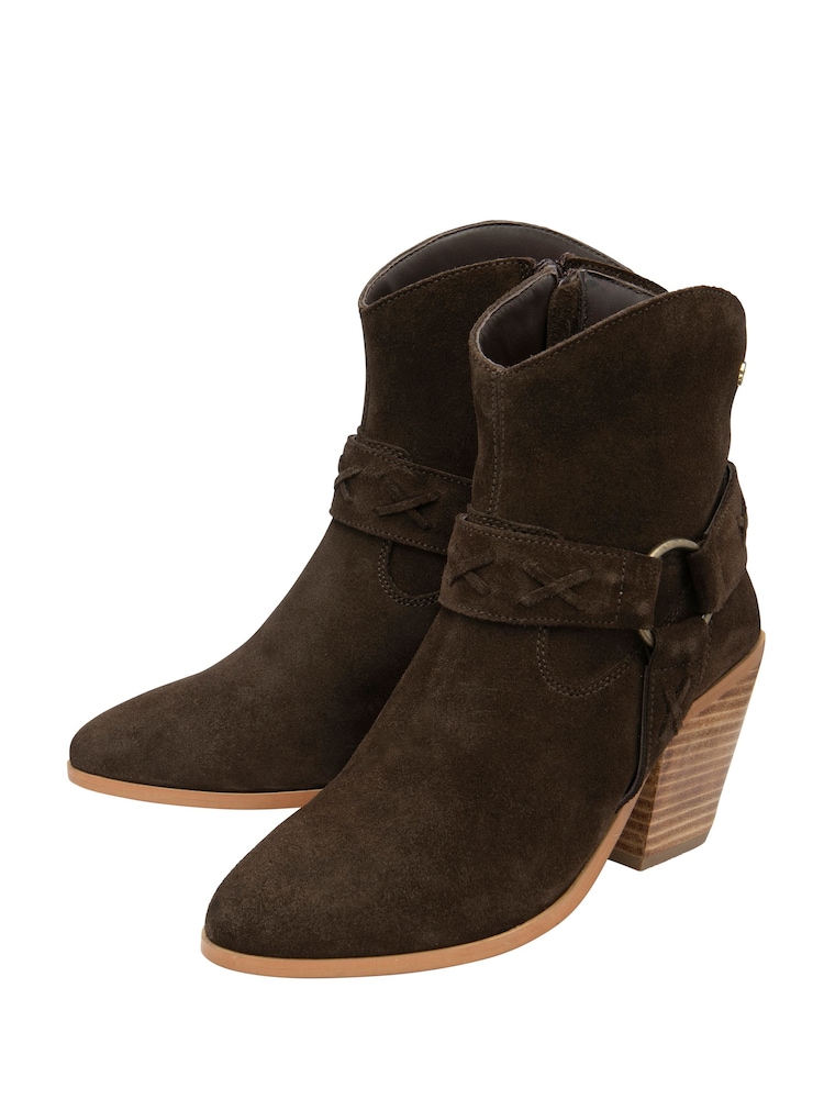 Ravel Brown Heeled Ankle Boots - Image 2 of 4