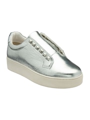 Серебряный - Ravel Leather Slip-On Trainers - Image 1 of 4