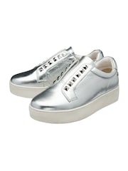 Серебряный - Ravel Leather Slip-On Trainers - Image 2 of 4