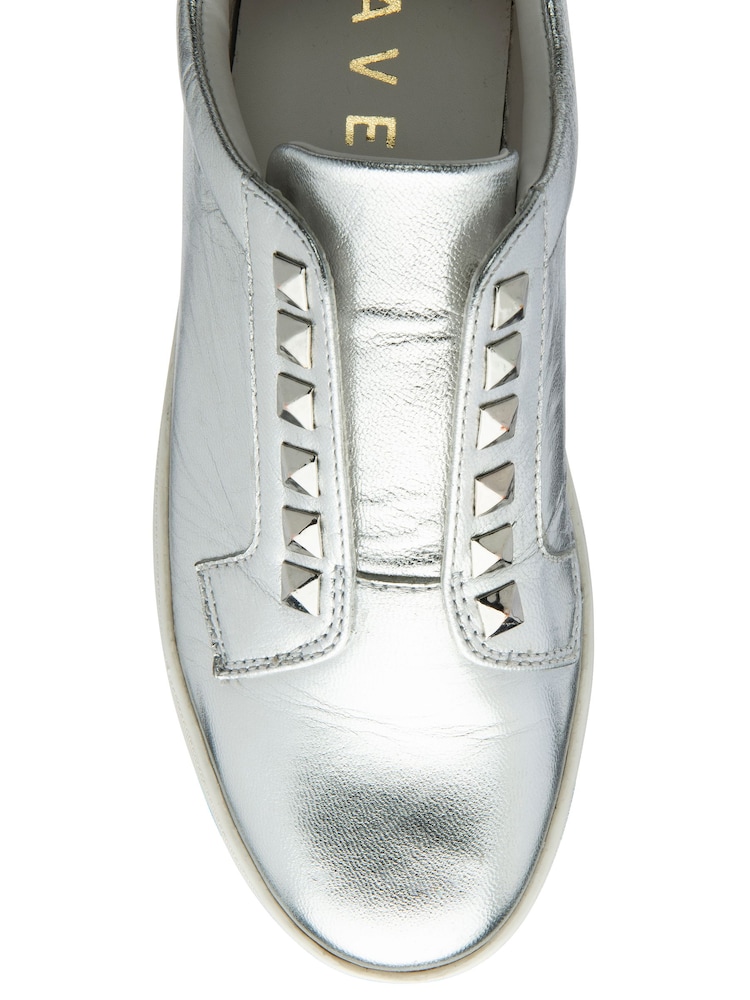 Серебряный - Ravel Leather Slip-On Trainers - Image 4 of 4