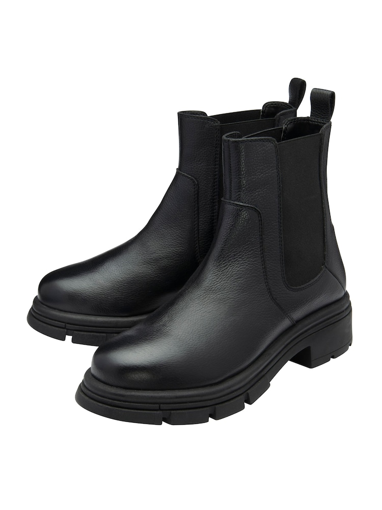 Ravel Black Leather Pull-On Chelsea Boots - Image 4 of 4