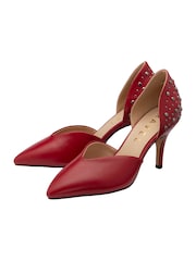 Ravel Red Pointed-Toe Court Shoes - Image 3 of 5