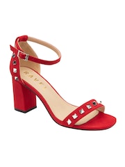 Ravel Red Open Toe Block Heel Sandals - Image 1 of 4