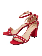 Ravel Red Open Toe Block Heel Sandals - Image 2 of 4