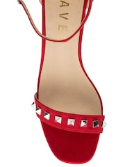 Ravel Red Open Toe Block Heel Sandals - Image 4 of 4