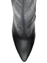 Ravel Black Reptile-Print Stiletto-Heel Knee-High Boots - Image 4 of 4