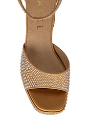 Ravel Gold Satin Heeled Sandals - Image 4 of 4
