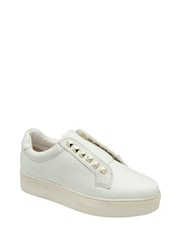 Ravel White Leather Slip-On Trainers - Image 1 of 4