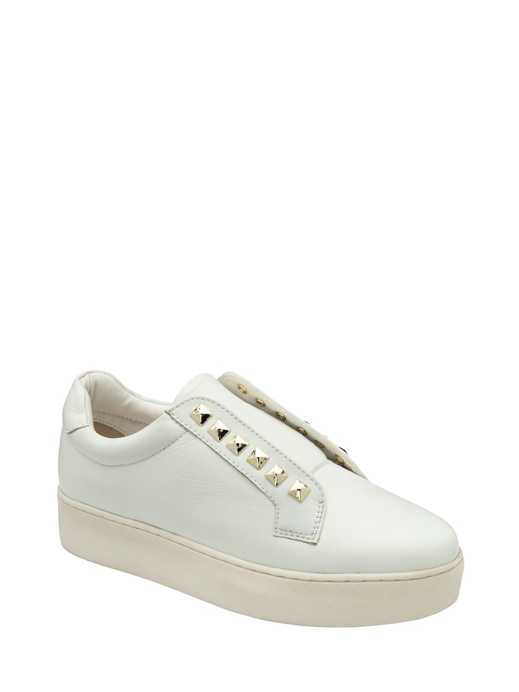 Ravel White Leather Slip-On Trainers - Image 1 of 4