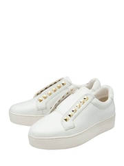 Ravel White Leather Slip-On Trainers - Image 2 of 4