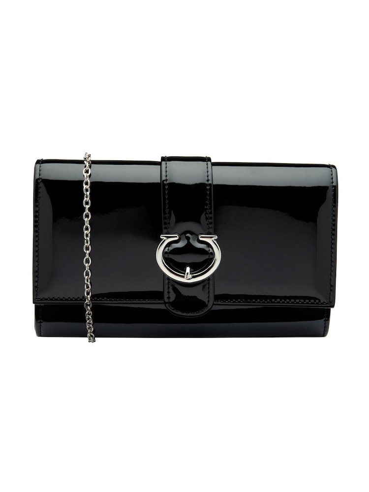 Ravel Berry/Black Clutch Bag with Chain - Image 1 of 4
