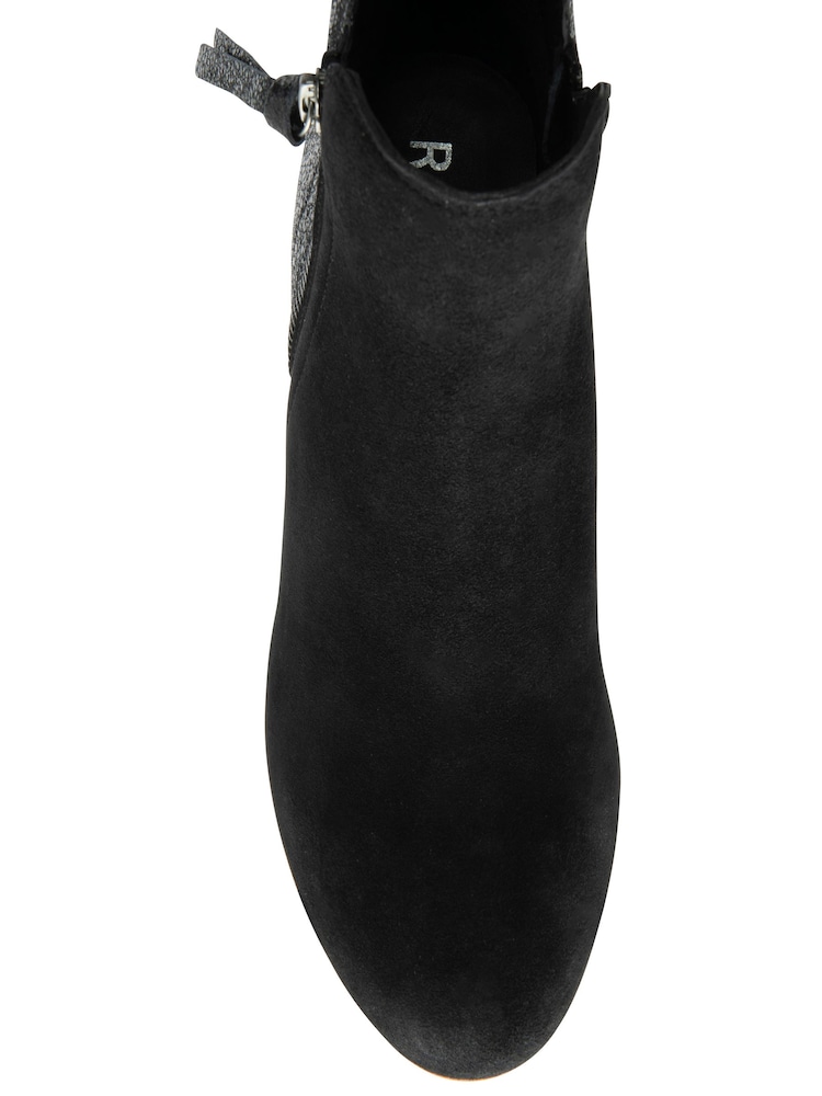 Schwarz - Ravel Stiefeletten aus Veloursleder mit Absatz - Bild 4 von 4 Schwarz - Ravel Stiefeletten aus Veloursleder mit Absatz - Bild 4 von 4