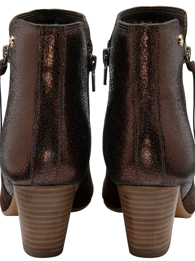 Ravel Brown Suede Heeled Ankle Boots - Image 3 of 4
