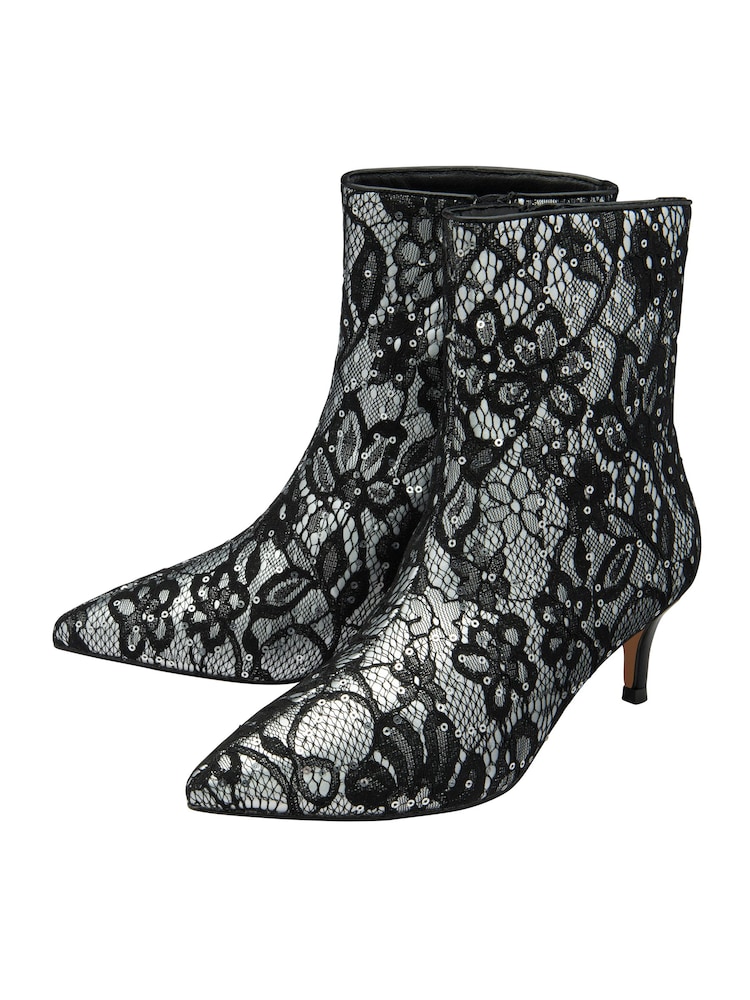 Ravel Black Pointed-Toe Ankle Boots - Image 2 of 4