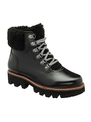 Ravel Black Leather Zip Up Ankle Boots - Image 1 of 4