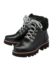 Ravel Black Leather Zip Up Ankle Boots - Image 2 of 4