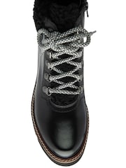 Ravel Black Leather Zip Up Ankle Boots - Image 4 of 4