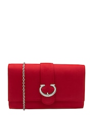 Ravel Red Clutch Bag with Chain - Image 1 of 4