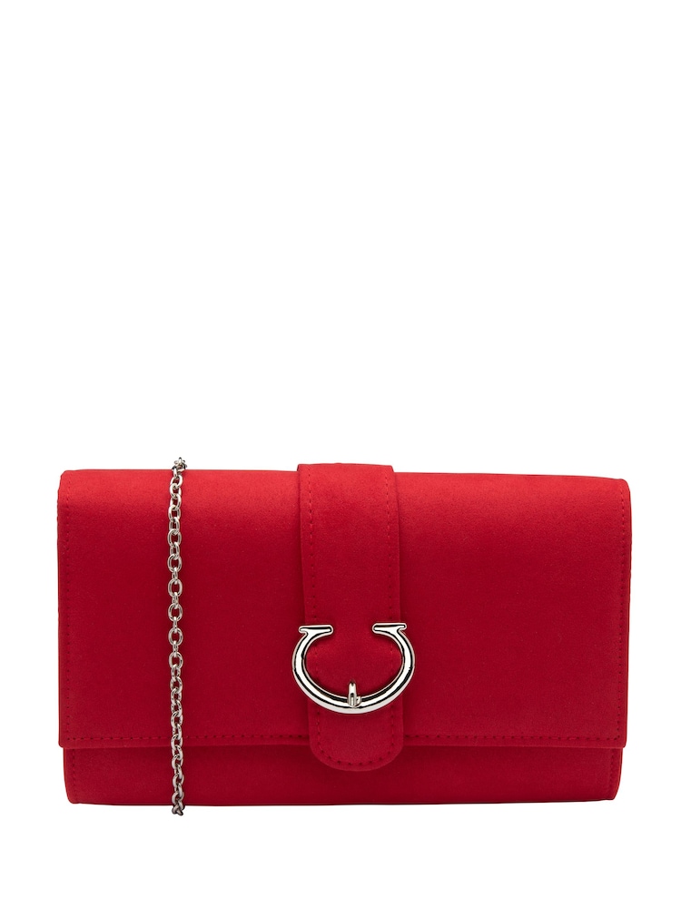 Ravel Red Clutch Bag with Chain - Image 1 of 4