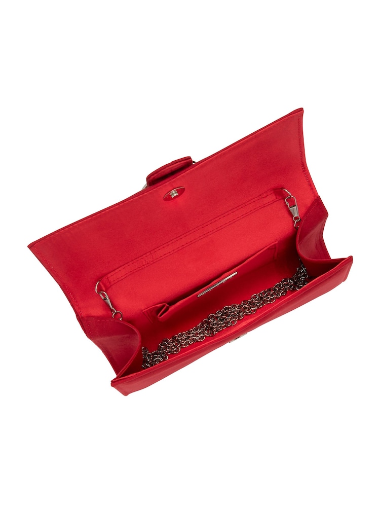 Ravel Red Clutch Bag with Chain - Image 4 of 4