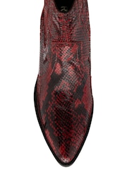 Ravel Red Snake-Print Leather Ankle Boots - Image 4 of 4
