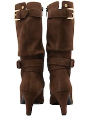 Ravel Brown Suede Pointed-Toe Mid-Calf Boots - Image 3 of 4