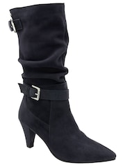 Ravel Blue Suede Pointed-Toe Mid-Calf Boots - Image 1 of 4