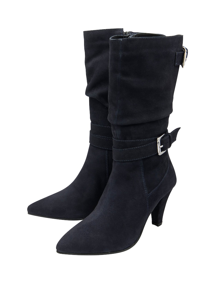 Blau - Ravel Suede Pointed-Toe Mid-Calf Boots - Bild 2 von 4 Blau - Ravel Suede Pointed-Toe Mid-Calf Boots - Bild 2 von 4