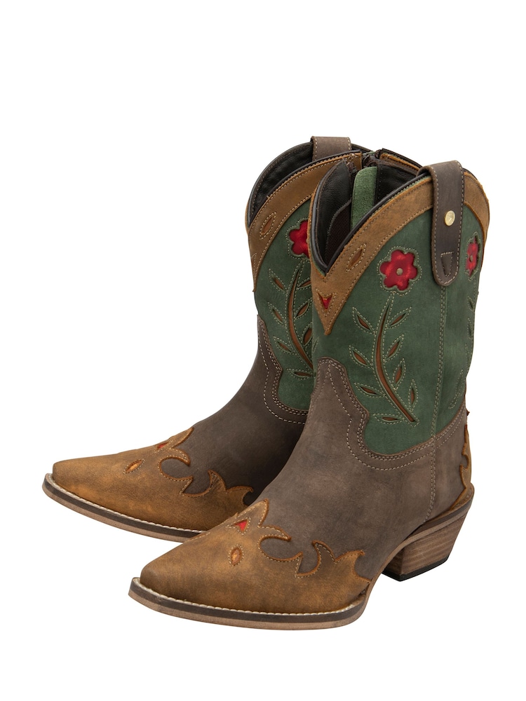 Ravel Brown Zip-Up Mid-Calf Boots - Image 2 of 4 Ravel Brown Zip-Up Mid-Calf Boots - Image 2 of 4