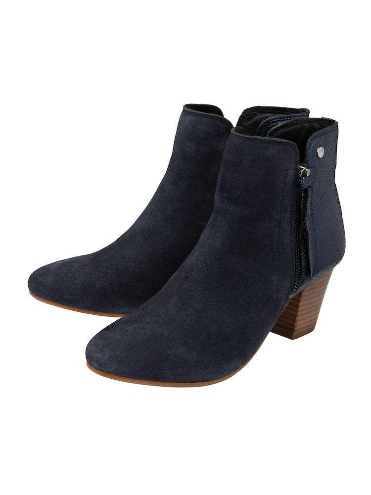 Ravel Blue Suede Heeled Ankle Boots - Image 2 of 4